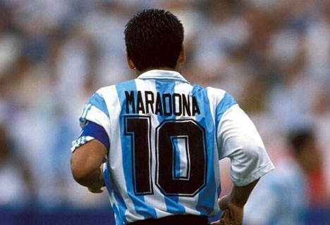 retro Maradona football shirt