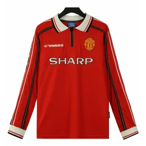 manchester united 1998 99 home long sleeves shirt